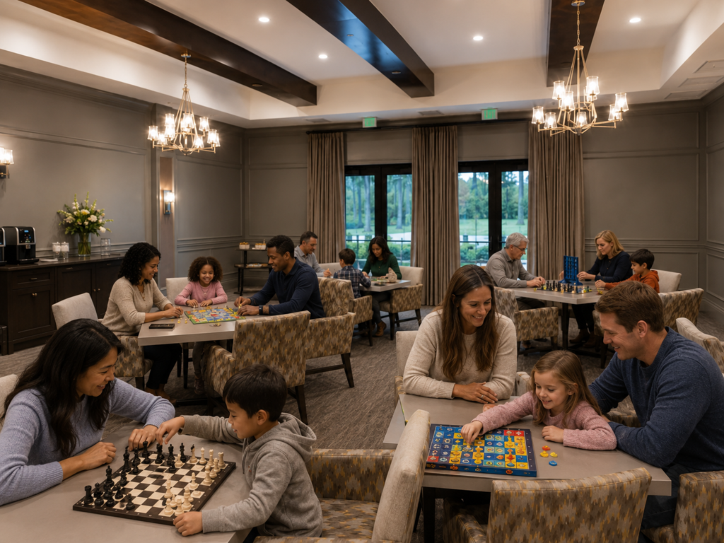 Lifestyle families in card room